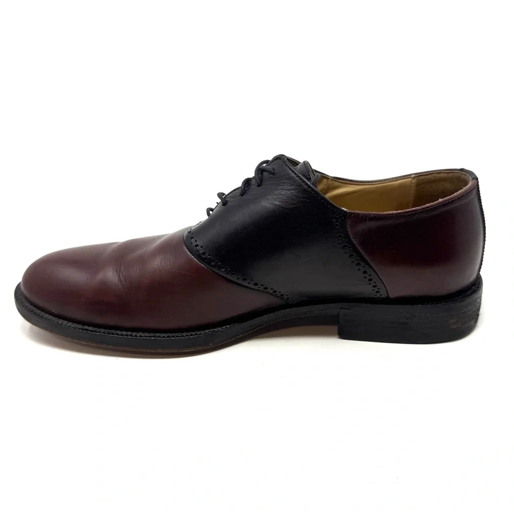 Johnston‎ & Murphy Conrad Saddle Dress Oxfords Shoes Brown Black 8.5 M Leather